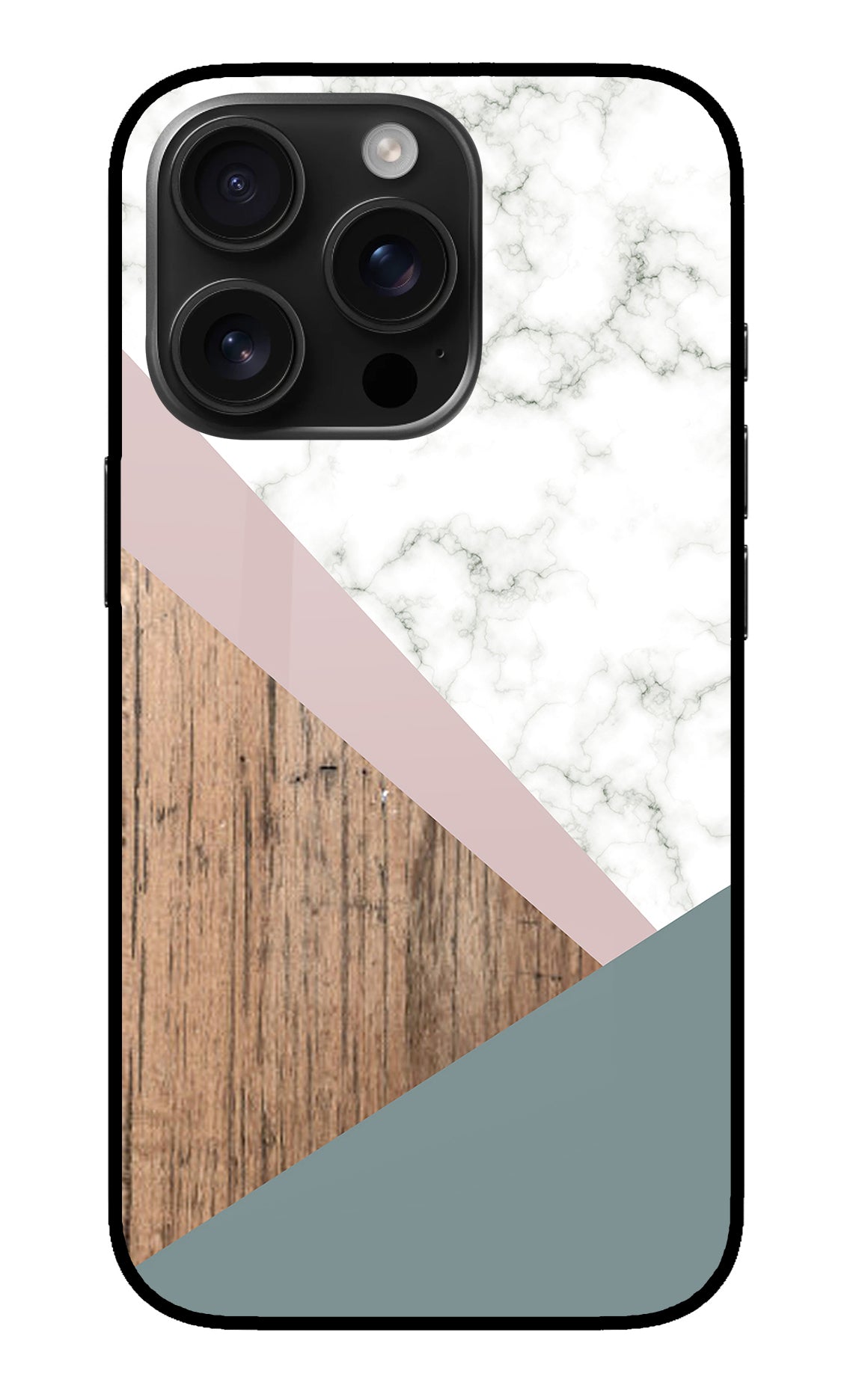 Marble wood Abstract iPhone 16 Pro Glass Case