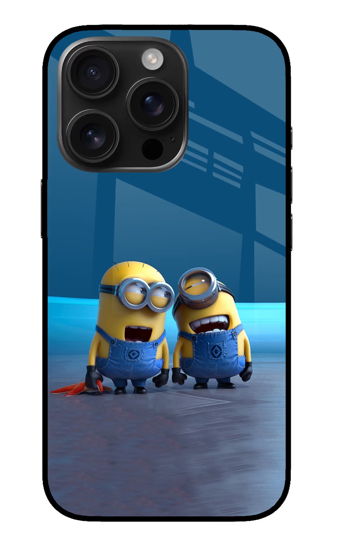 Minion Laughing iPhone 16 Pro Glass Case Back Cover by Casekaro