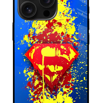 Superman logo iPhone 16 Pro Glass Case