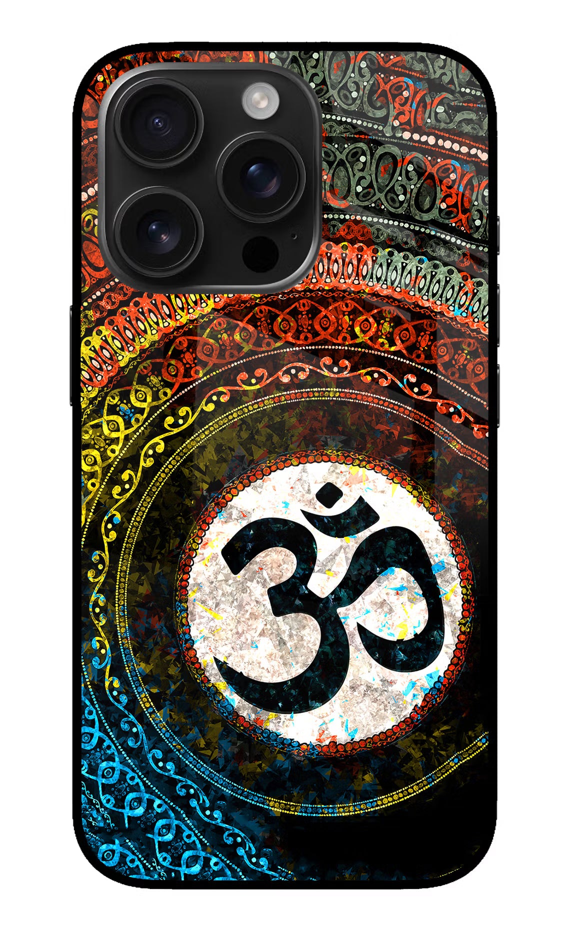 Om Cultural iPhone 16 Pro Glass Case Back Cover by Casekaro