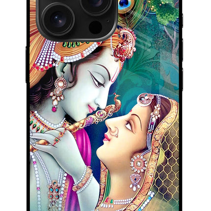 Lord Radha Krishna iPhone 16 Pro Glass Case