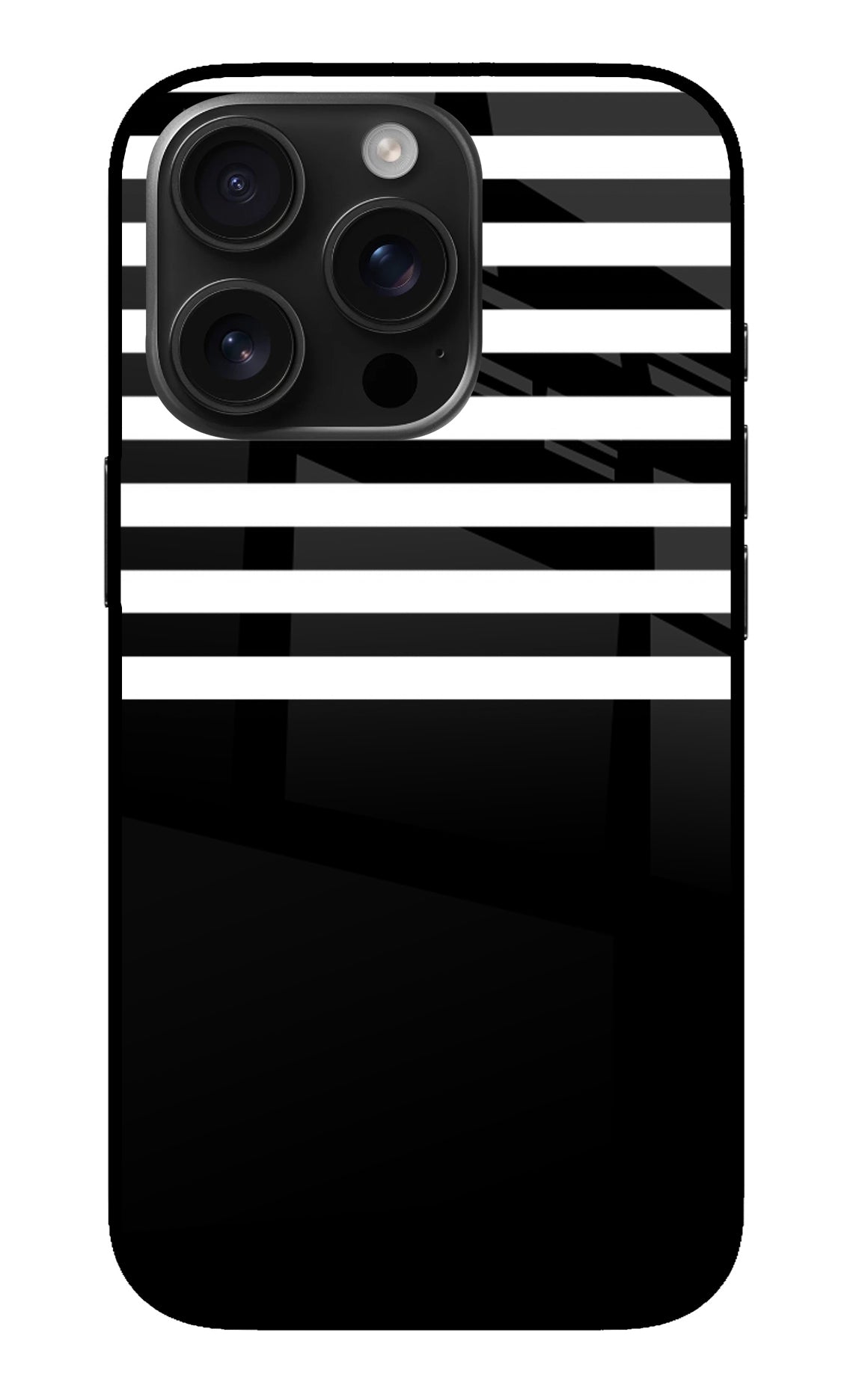 Black and White Print iPhone 16 Pro Glass Case