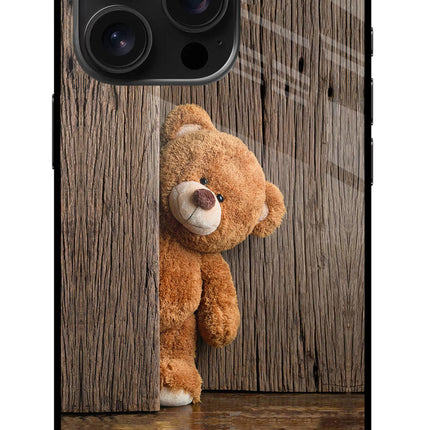 Teddy Wooden iPhone 16 Pro Glass Case Back Cover by Casekaro