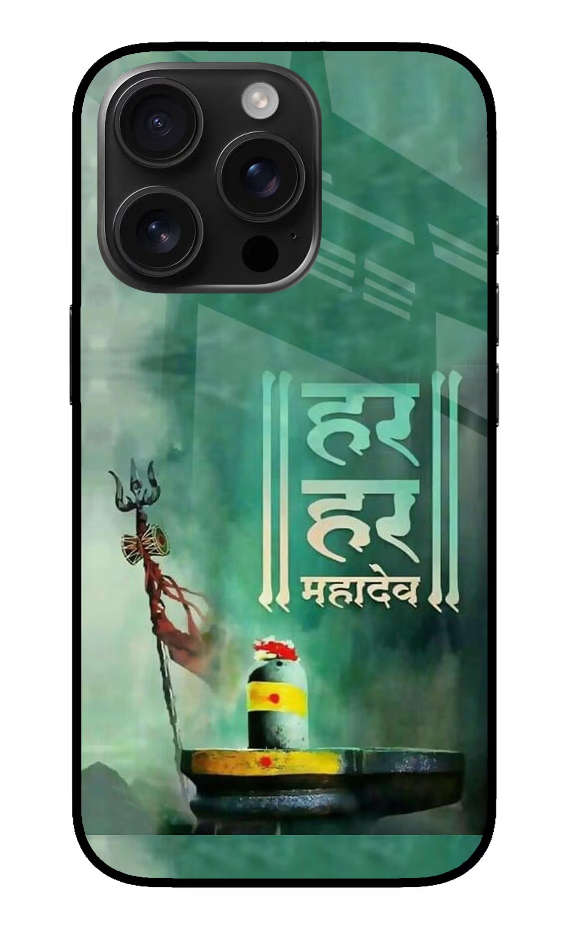 Har Har Mahadev Shivling iPhone 16 Pro Glass Case Back Cover by Casekaro