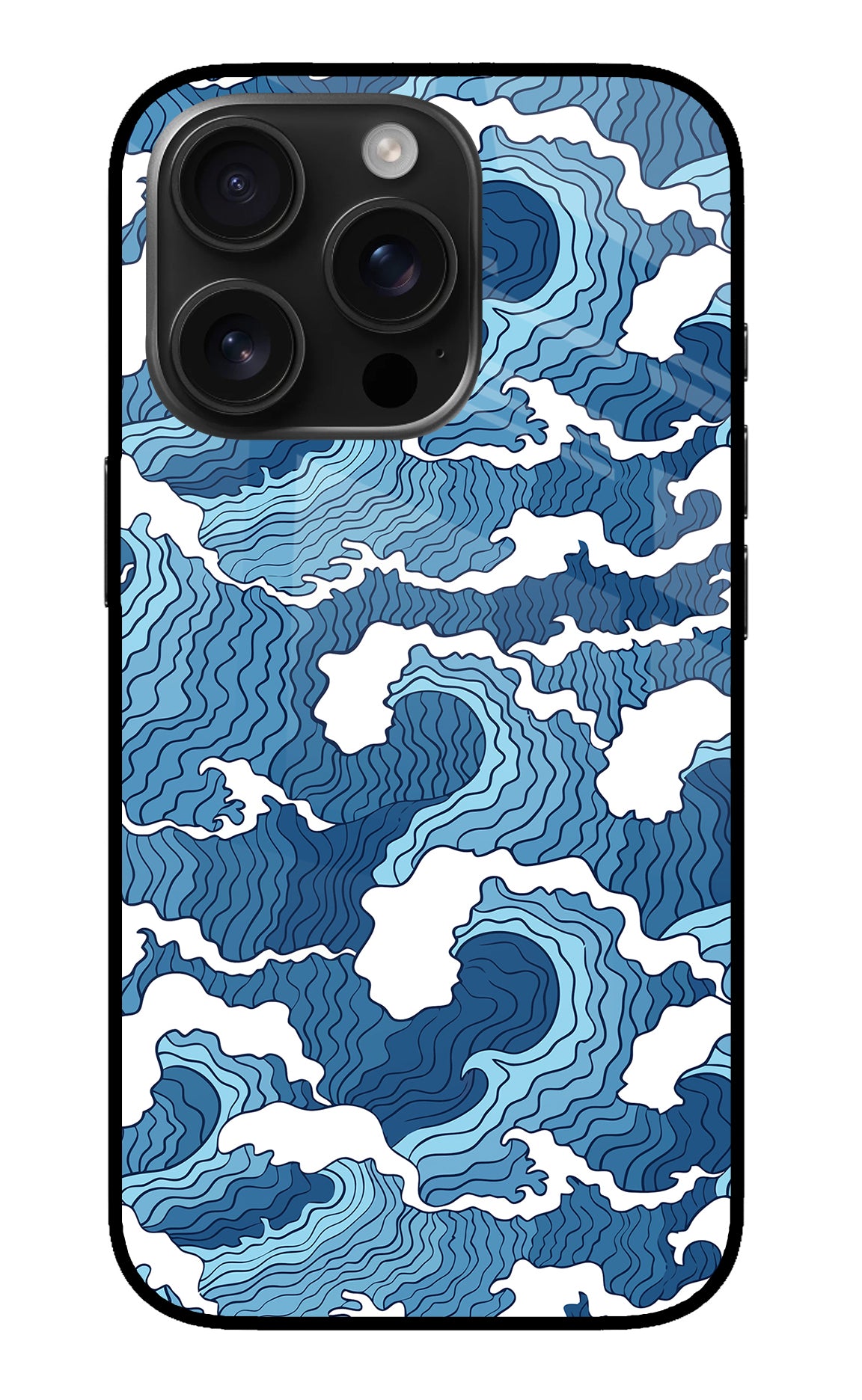 Blue Waves iPhone 16 Pro Back Cover