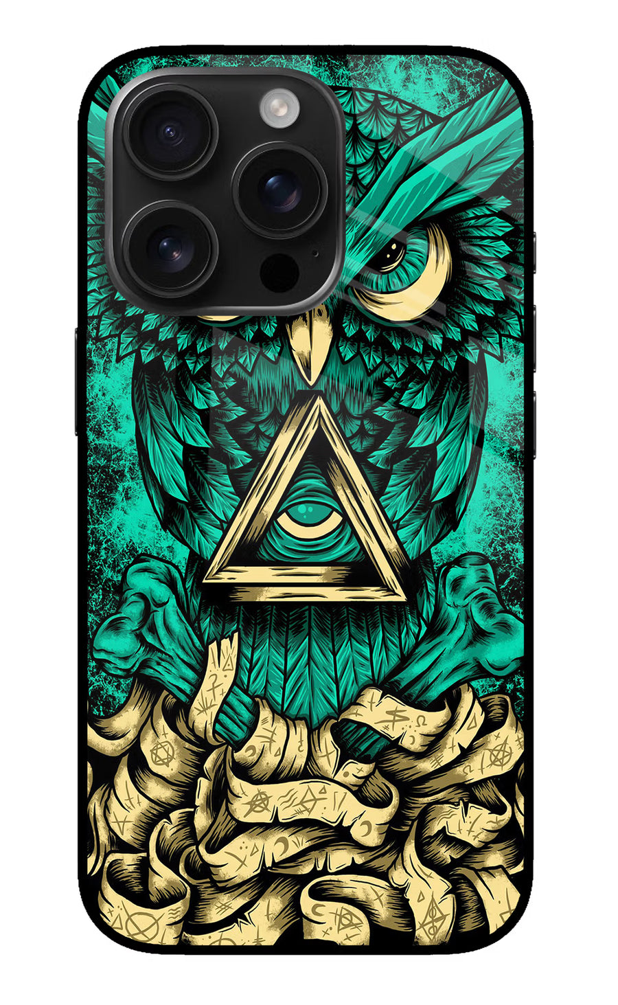 Green Owl iPhone 16 Pro Back Cover, Metal case