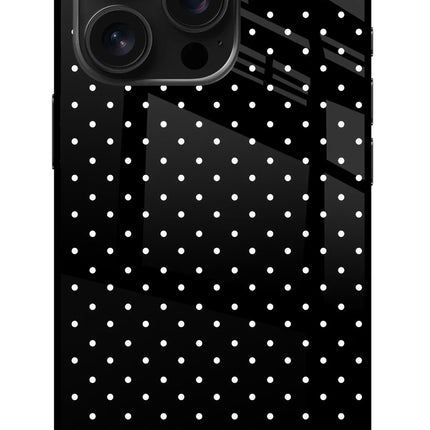 White Dots iPhone 16 Pro Glass Case Back Cover by Casekaro