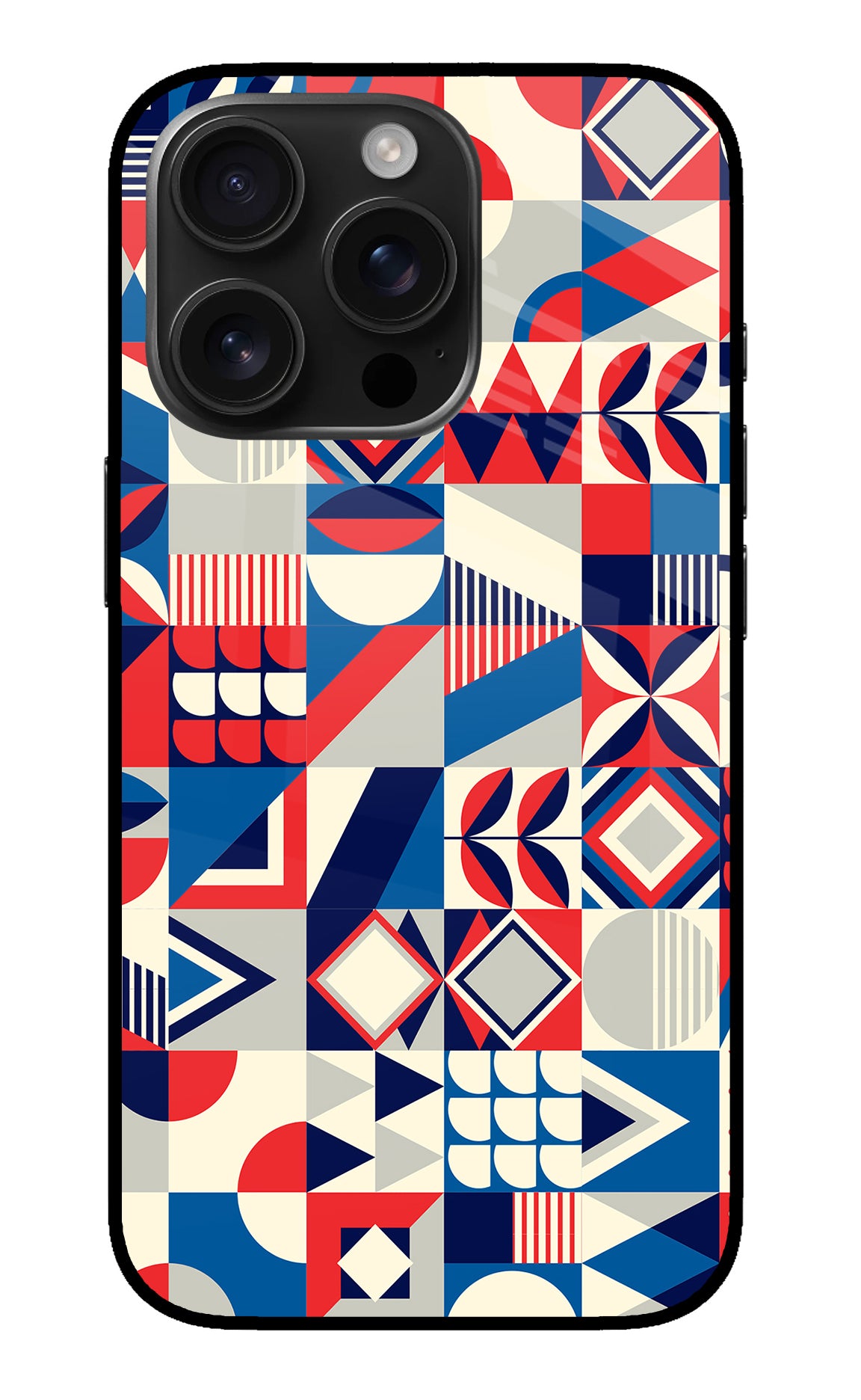 Colorful Pattern iPhone 16 Pro Glass Case