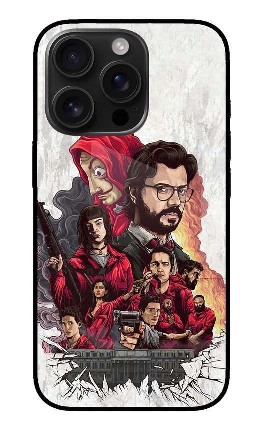 Money Heist Artwork iPhone 16 Pro Glass Case