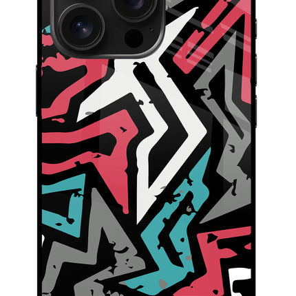 Geometric Graffiti iPhone 16 Pro Glass Case