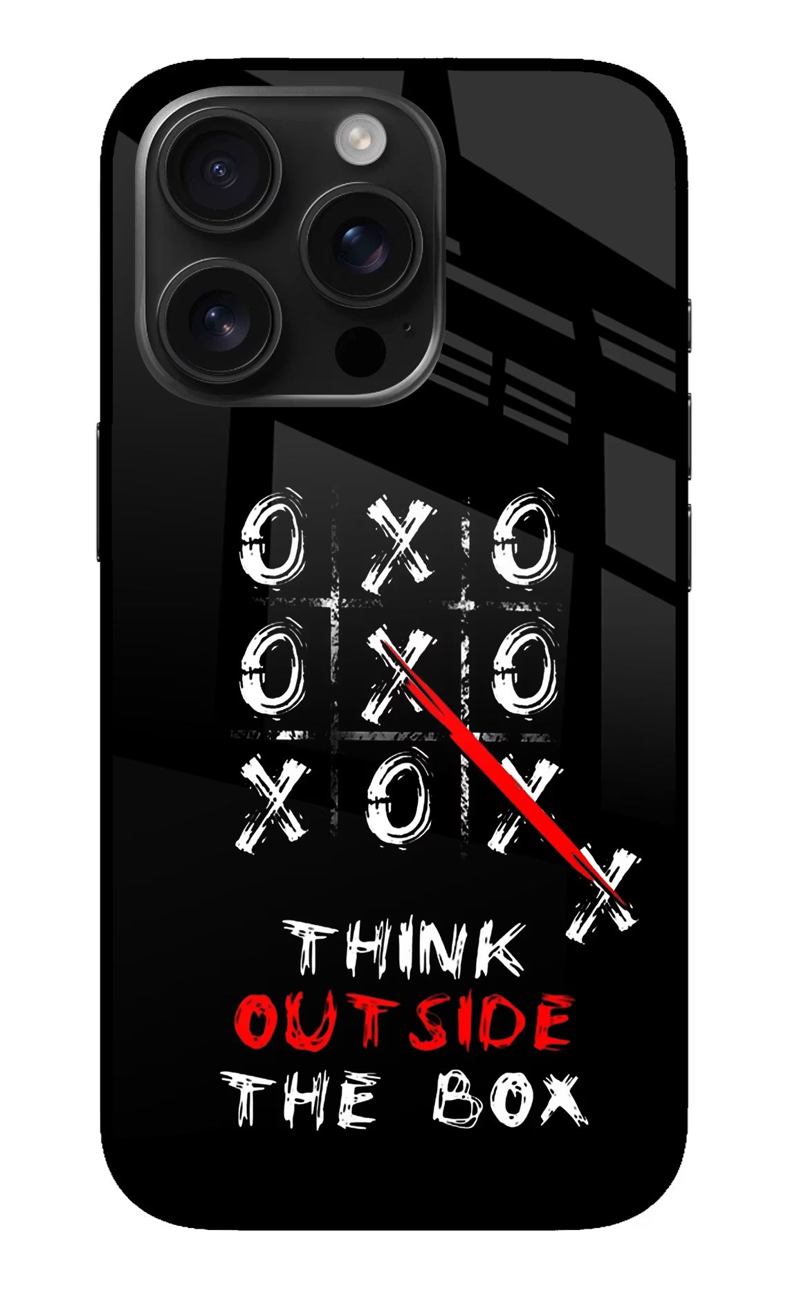 Think out of the BOX iPhone 16 Pro Glass Case Back Cover by Casekaro
