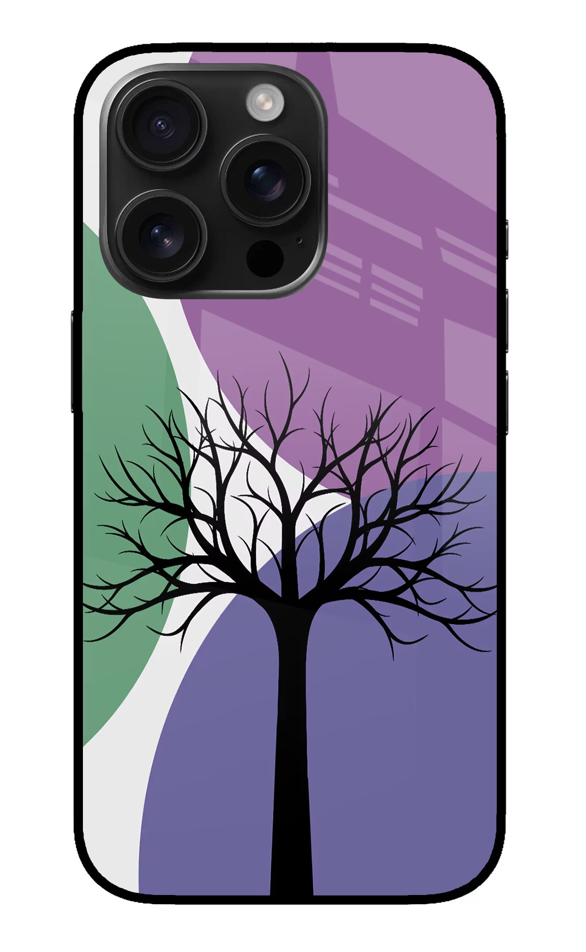 Tree Art iPhone 16 Pro Glass Case Back Cover by Casekaro