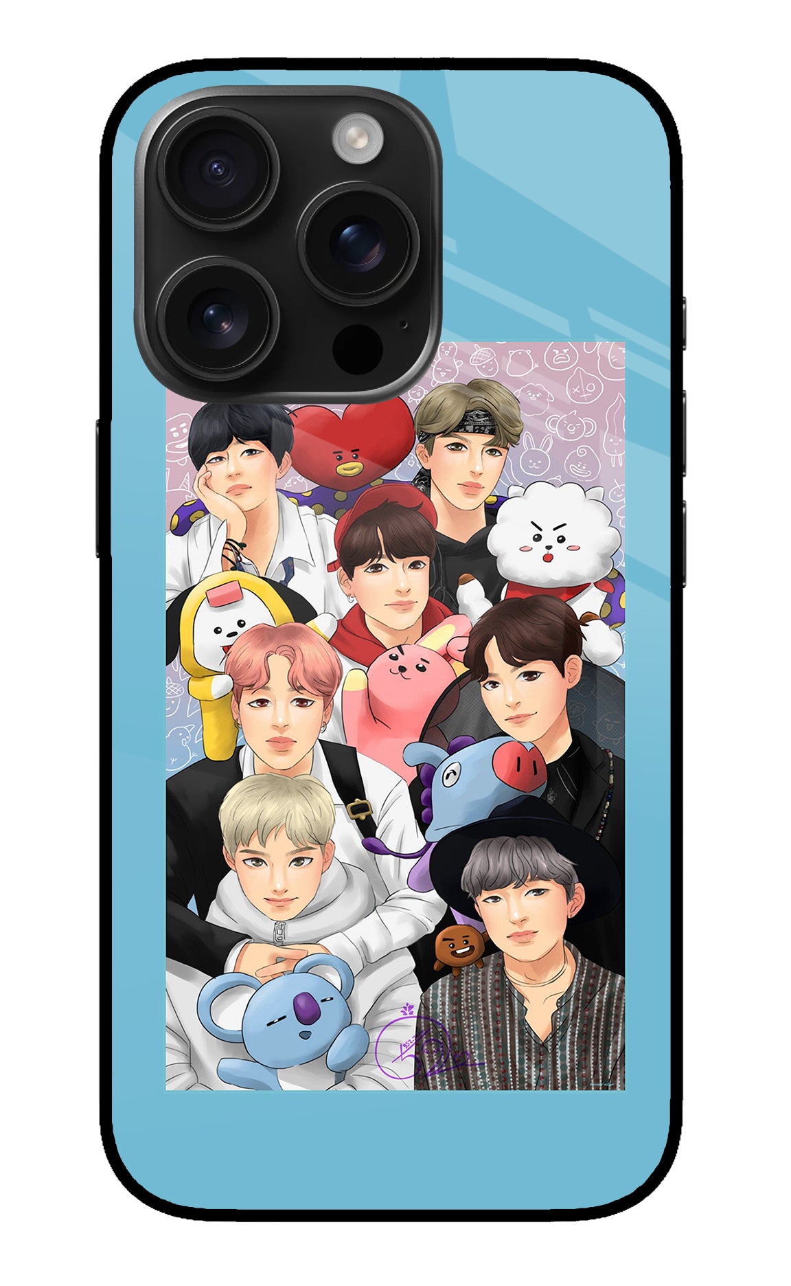 BTS with animals iPhone 16 Pro Back Cover