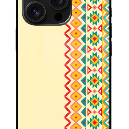 Ethnic Seamless iPhone 16 Pro Glass Case Back Cover by Casekaro