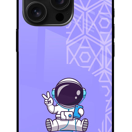 Cute Astronaut Chilling iPhone 16 Pro Glass Case