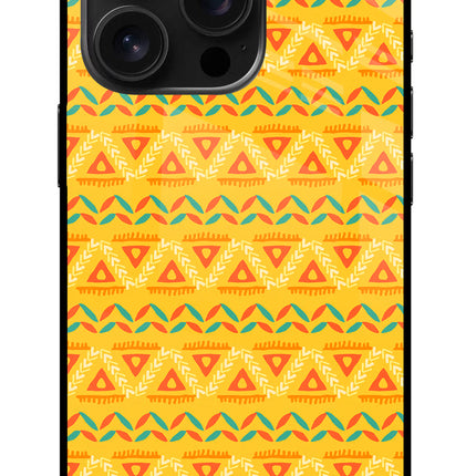 Tribal Pattern iPhone 16 Pro Glass Case Back Cover by Casekaro