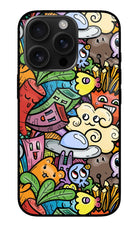 Veggie Doodle iPhone 16 Pro Glass Case