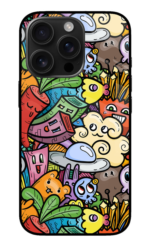 Veggie Doodle iPhone 16 Pro Glass Case