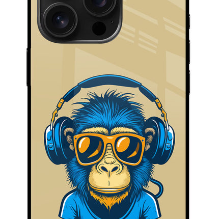 Monkey Headphone iPhone 16 Pro Glass Case