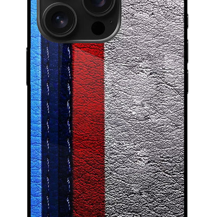 BMW Stripes iPhone 16 Pro Glass Case Back Cover by Casekaro
