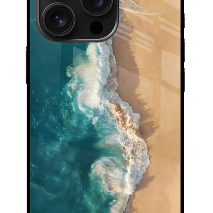 Ocean Beach iPhone 16 Pro Glass Case Back Cover by Casekaro