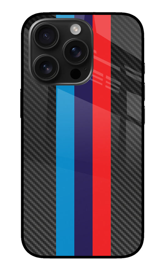 BMW Stripes Pattern iPhone 16 Pro Glass Case