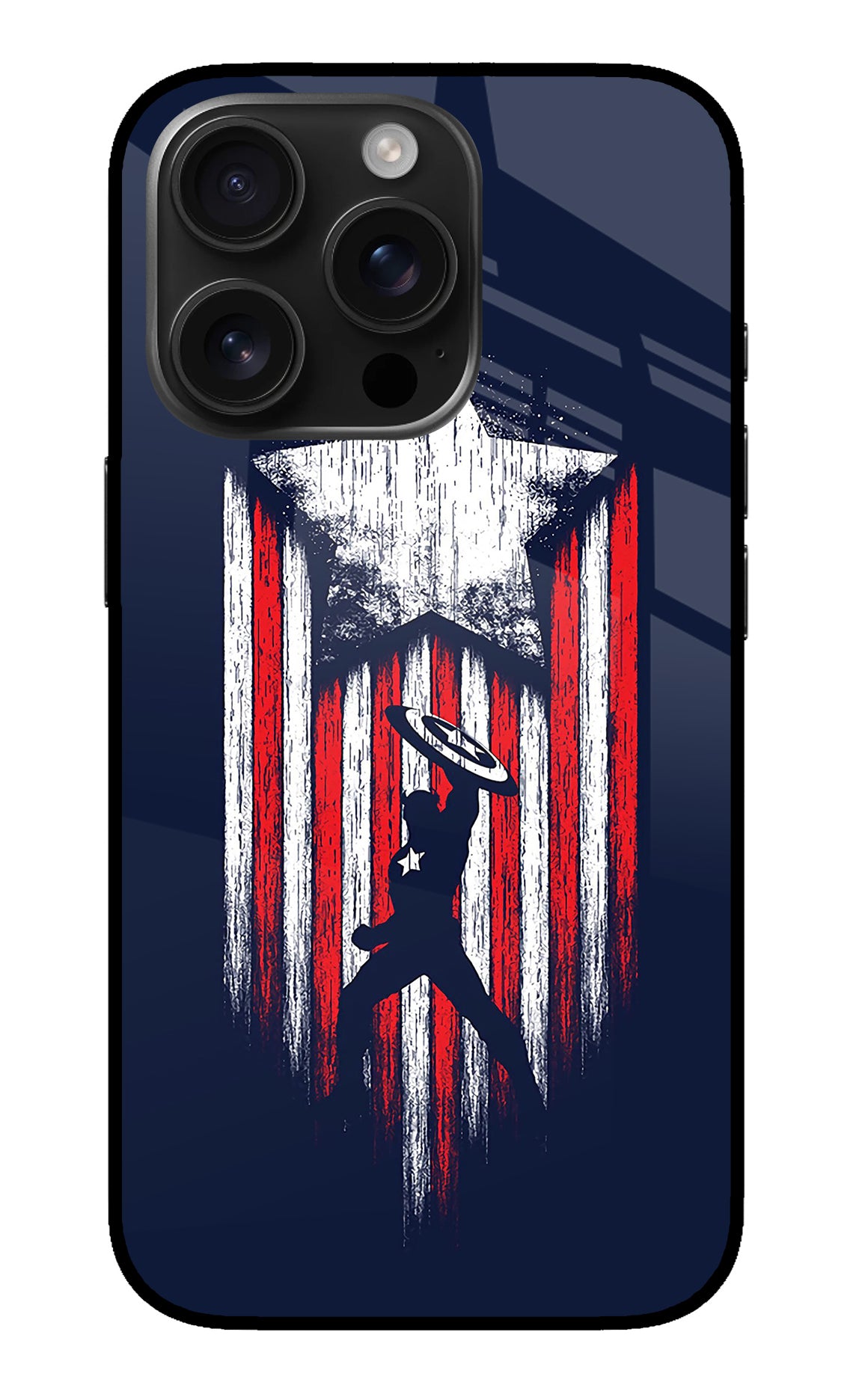 Captain America Marvel Art iPhone 16 Pro Glass Case