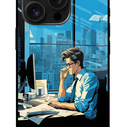 Focused Hustler (AI Generated) iPhone 16 Pro Glass Case