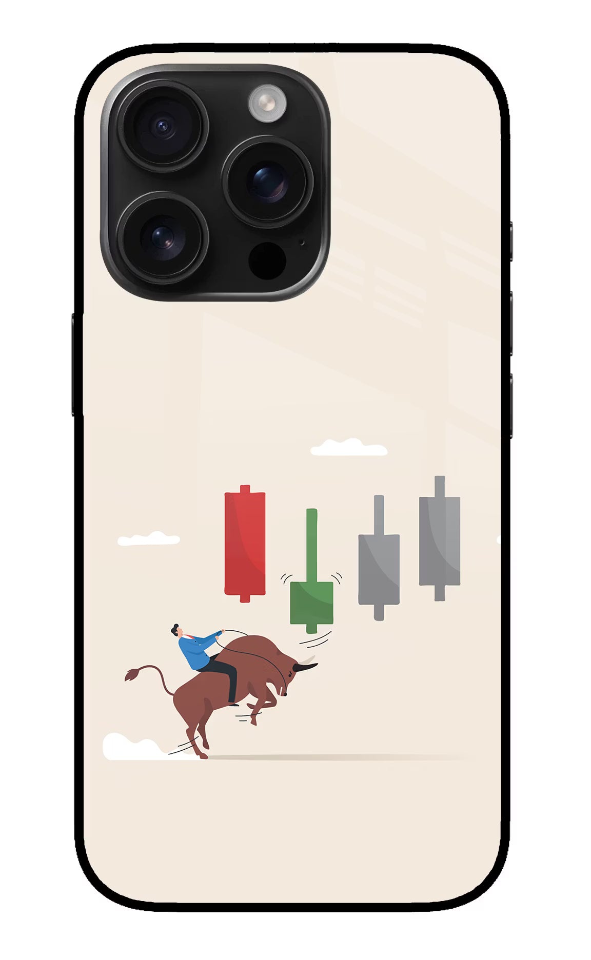 Bull Trading Momentum iPhone 16 Pro Glass Case Back Cover by Casekaro