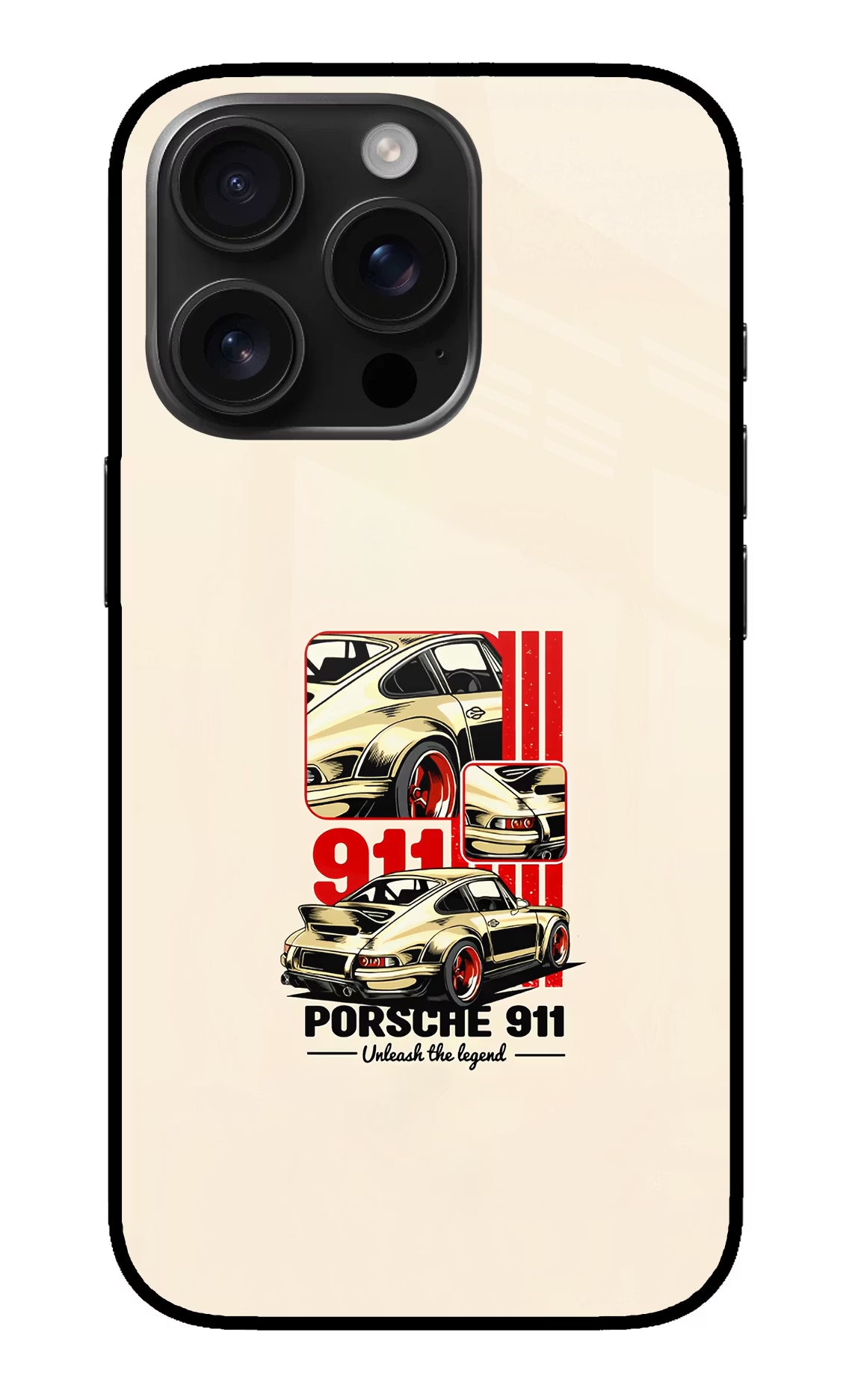 Classic Porsche 911 iPhone 16 Pro Glass Case Back Cover by Casekaro