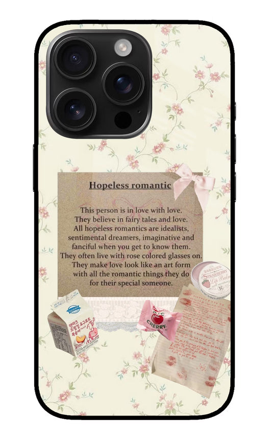 Hopeless Romantic iPhone 16 Pro Glass Case