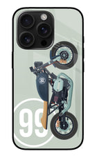 Classic Cafe Racer 99 iPhone 16 Pro Glass Case Back Cover by Casekaro