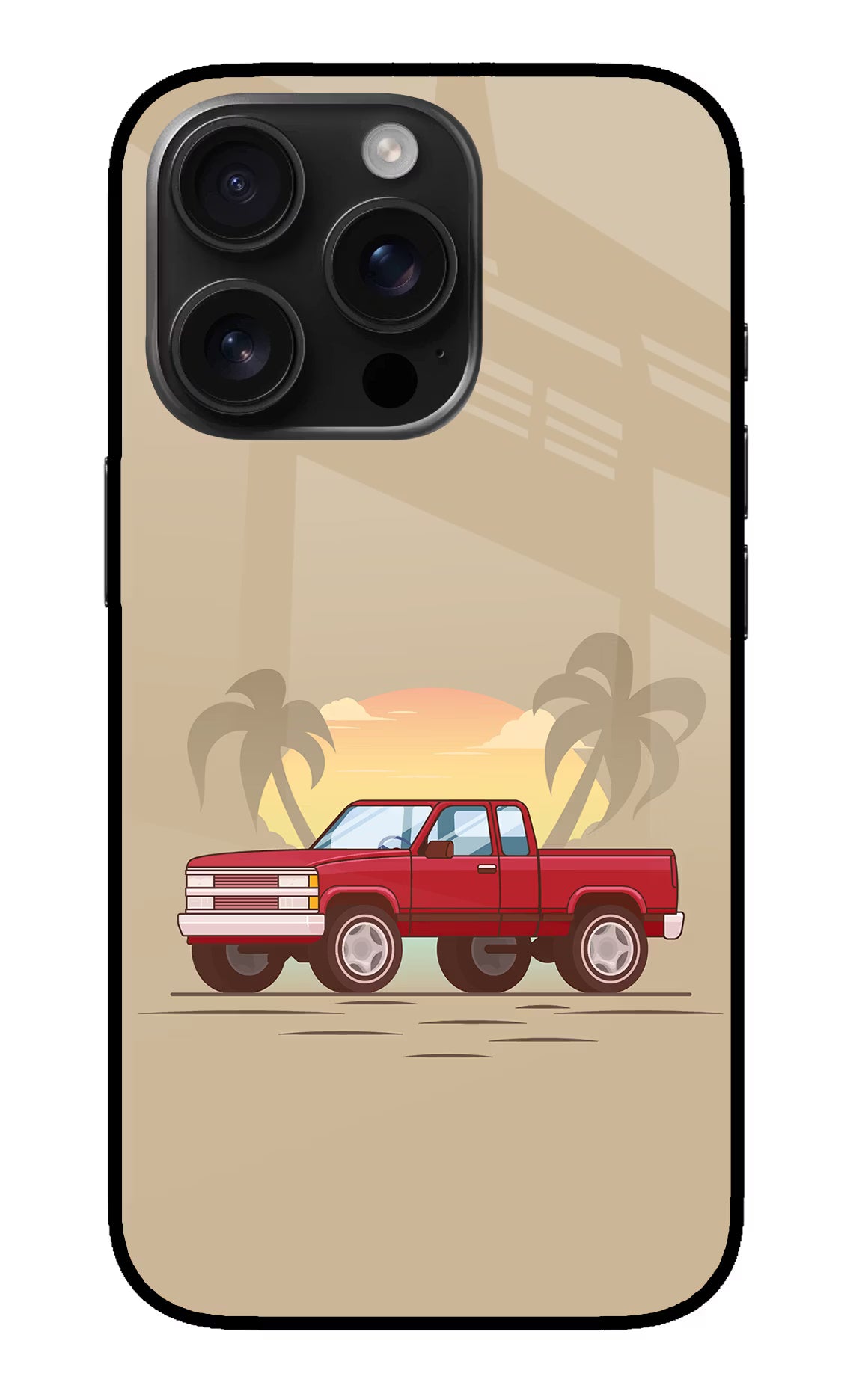 Desert Classic Drive iPhone 16 Pro Glass Case Back Cover by Casekaro