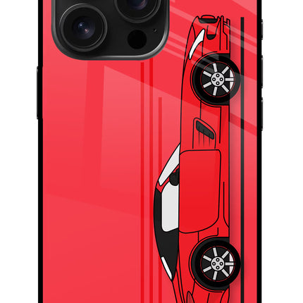 Red Velocity iPhone 16 Pro Glass Case Back Cover by Casekaro