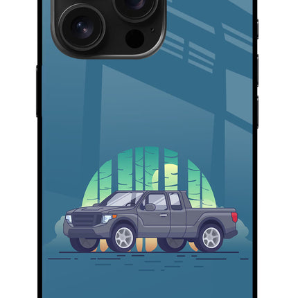 Retro Garage Vibe iPhone 16 Pro Glass Case Back Cover by Casekaro