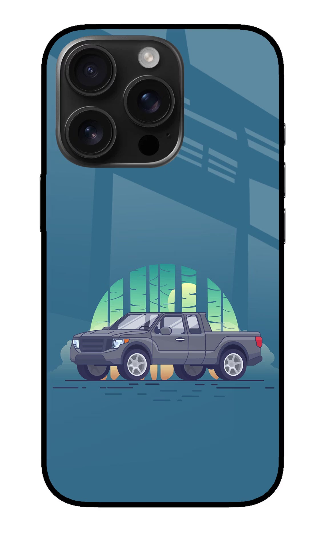 Retro Garage Vibe iPhone 16 Pro Glass Case Back Cover by Casekaro