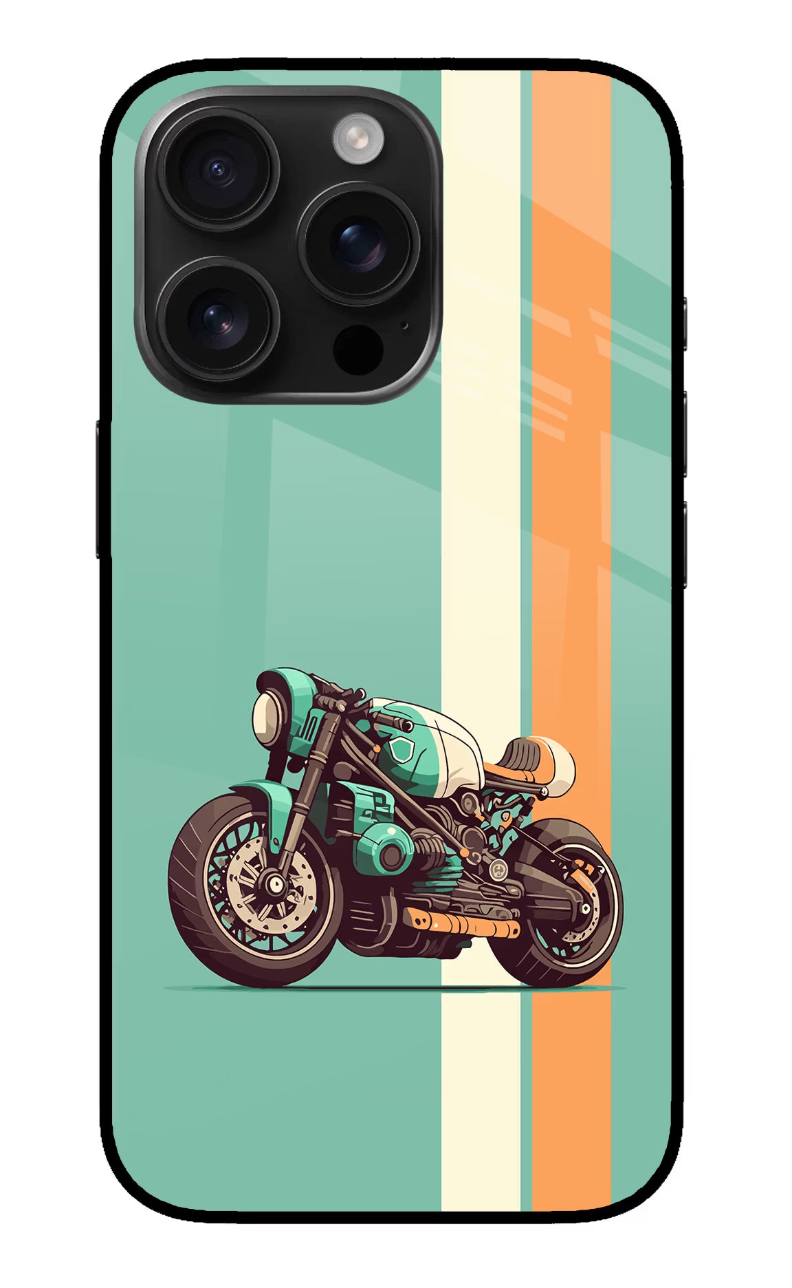 Striped Moto Drift iPhone 16 Pro Glass Case