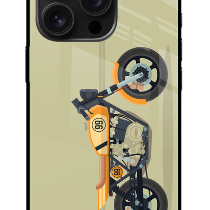 Vertical Speedster iPhone 16 Pro Glass Case Back Cover by Casekaro