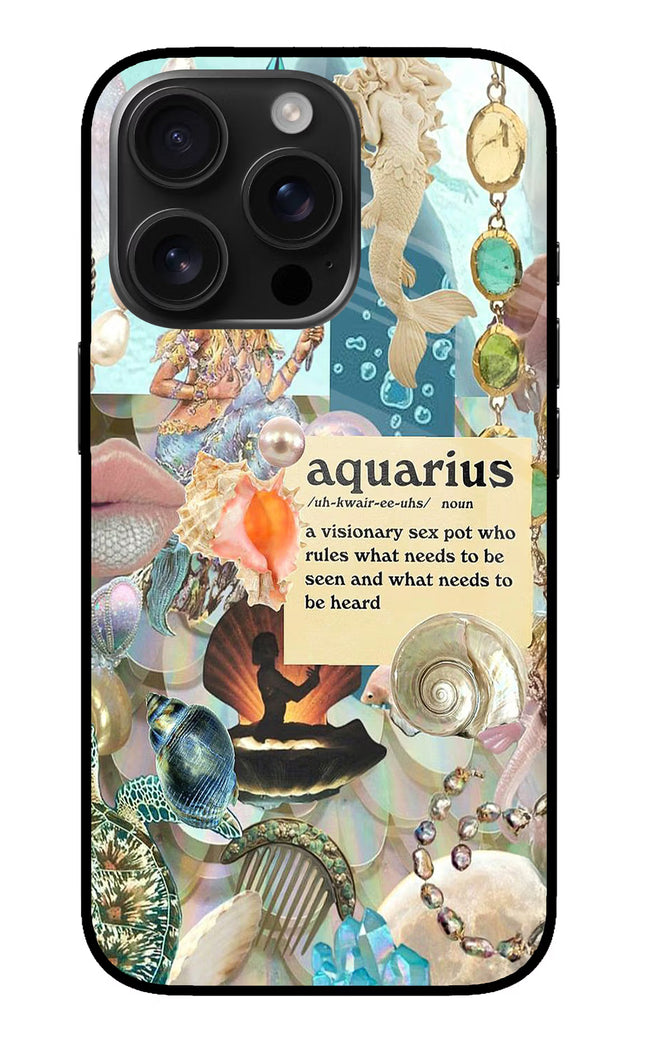 Aquarius Zodiac iPhone 16 Pro Glass Case