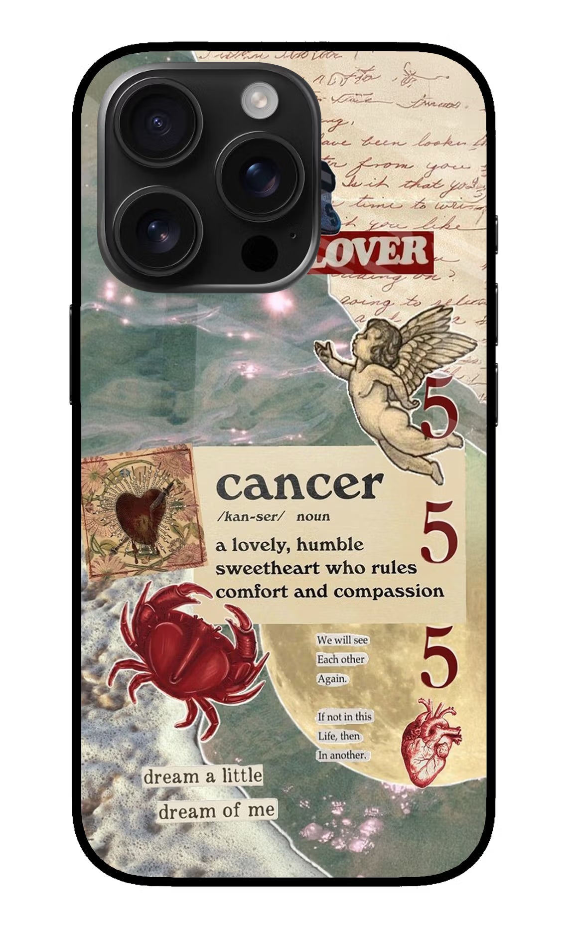 Cancer Zodiac iPhone 16 Pro Glass Case Back Cover by Casekaro