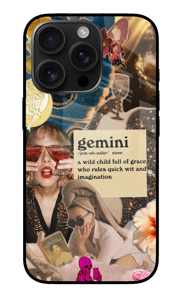 Gemini Zodiac iPhone 16 Pro Glass Case