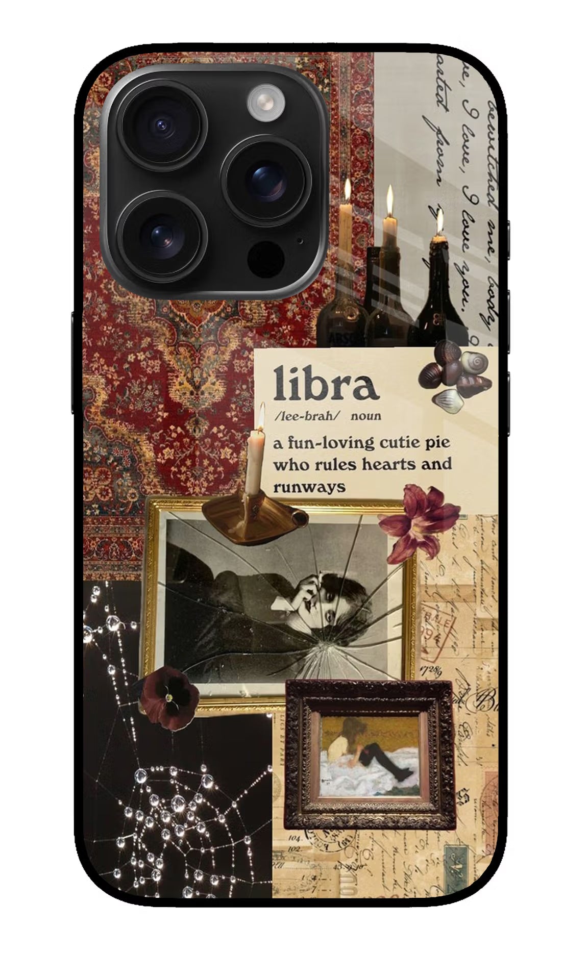 Libra Zodiac iPhone 16 Pro Glass Case Back Cover by Casekaro