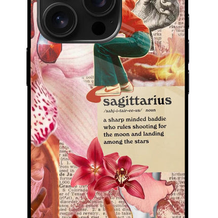Sagittarius Zodiac iPhone 16 Pro Glass Case Back Cover by Casekaro