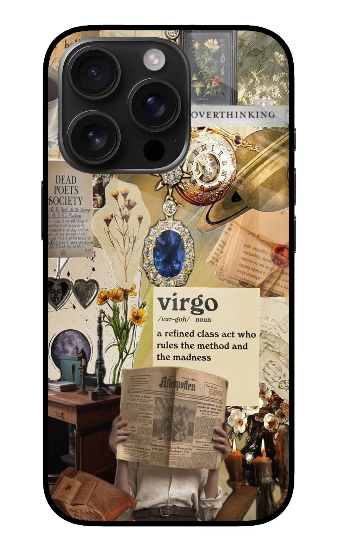 Virgo Zodiac iPhone 16 Pro Glass Case Back Cover by Casekaro