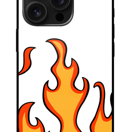 Fired Up – White iPhone 16 Pro Glass Case Back Cover by Casekaro