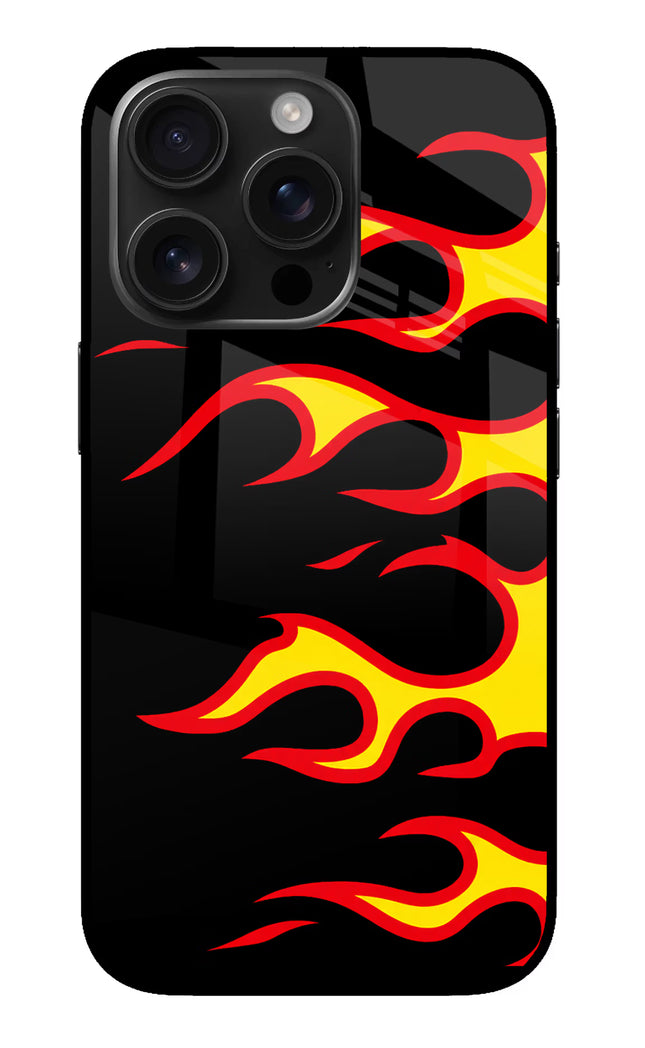 Side Sweep Flames iPhone 16 Pro Glass Case
