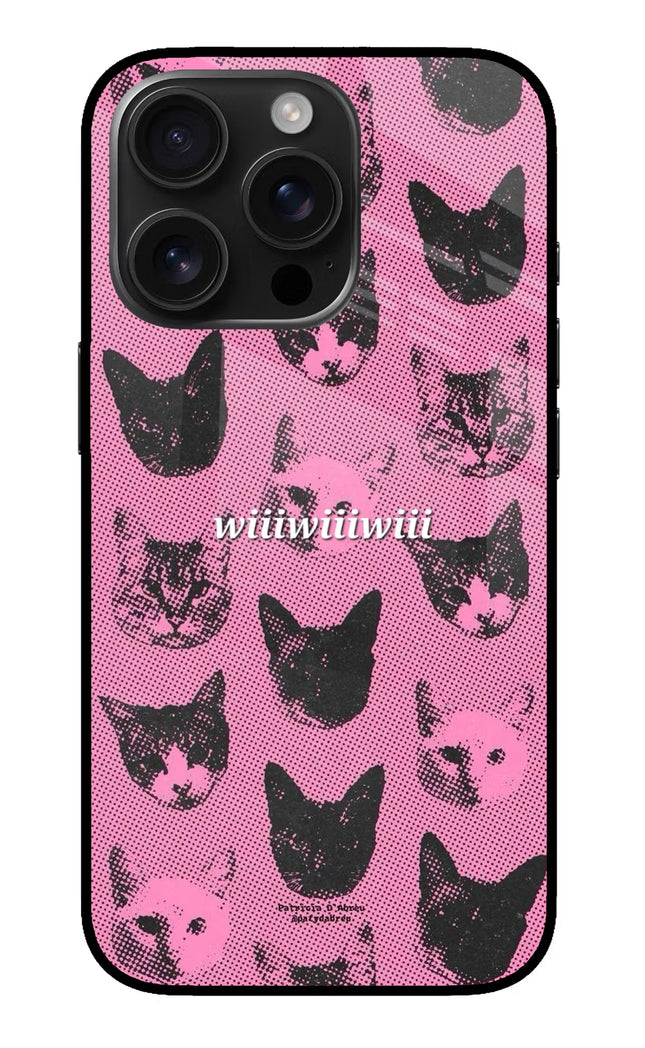 Pink Cats iPhone 16 Pro Glass Case