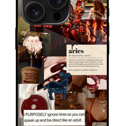 Zodiac Aries iPhone 16 Pro Glass Case