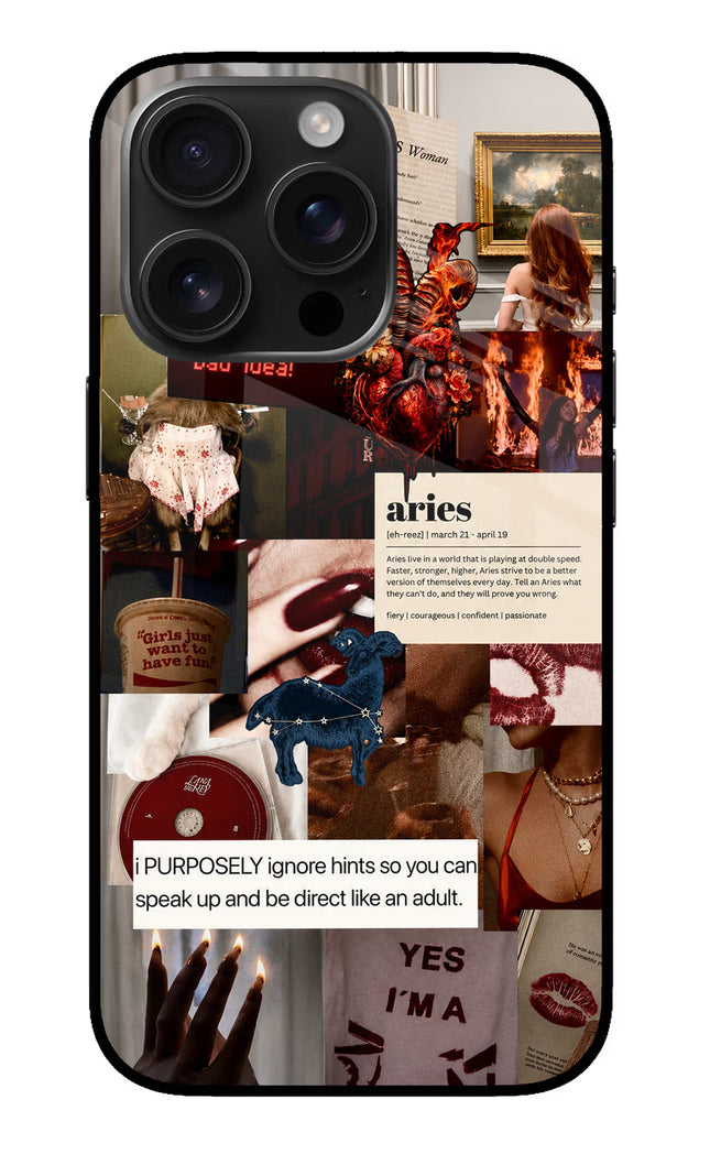 Zodiac Aries iPhone 16 Pro Glass Case