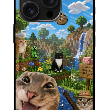 Minecraft Cat Chaos iPhone 16 Pro Glass Case